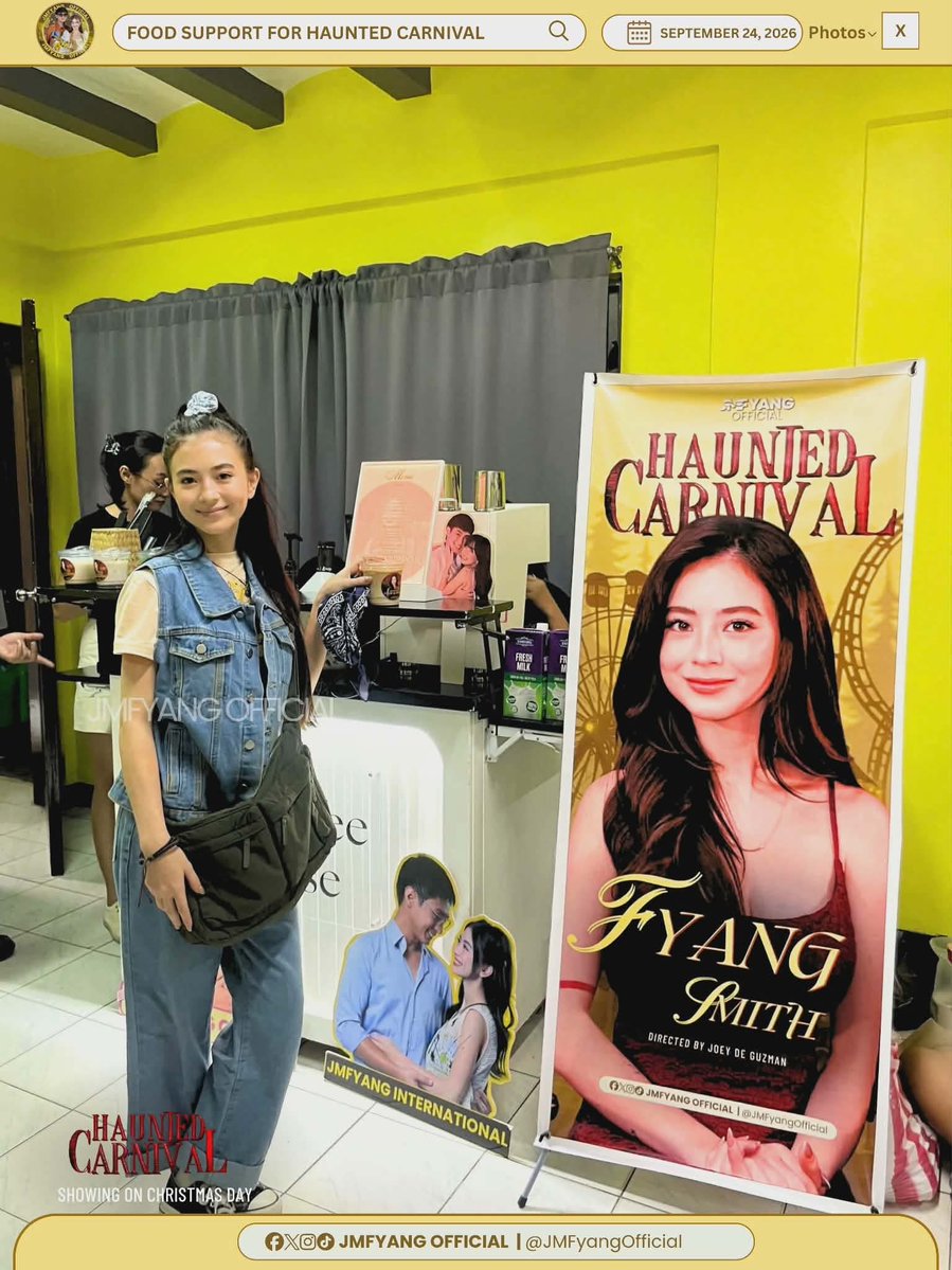 JMFyangOfficial's tweet photo. Our main girl taking a little coffee break at our booth. ☕️

Thank you for dropping by, Fyang! You’re seriously too cute and stunning for words. 😭💛

𝘿𝙞𝙨𝙘𝙡𝙖𝙞𝙢𝙚𝙧: 𝙏𝙝𝙚 𝙥𝙧𝙤𝙢𝙤 𝙩𝙚𝙖𝙢 𝙖𝙡𝙡𝙤𝙬𝙚𝙙 𝙪𝙨 𝙩𝙤 𝙥𝙤𝙨𝙩 𝙥𝙝𝙤𝙩𝙤𝙨 𝙬𝙞𝙩𝙝𝙤𝙪𝙩 𝙗𝙡𝙪𝙧𝙧𝙞𝙣𝙜 𝙩𝙝𝙚 𝙘𝙖𝙨𝙩’𝙨 𝙤𝙪𝙩𝙛𝙞𝙩𝙨.

#FyangSmith | #HauntedCarnival
#JMFyang | @imsofiasmith