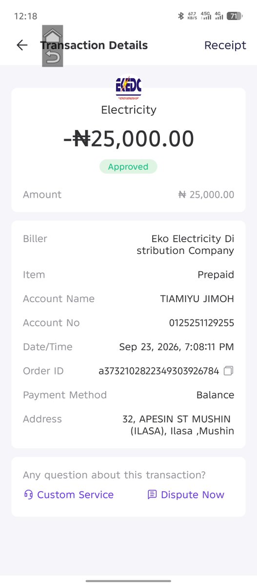 Talentedfundz's tweet photo. Good day I paid N25, 000 to my meter account yesterday and no token generated after I have been debited what happened? 
@EKEDP https://t.co/eYS3MRNjMj