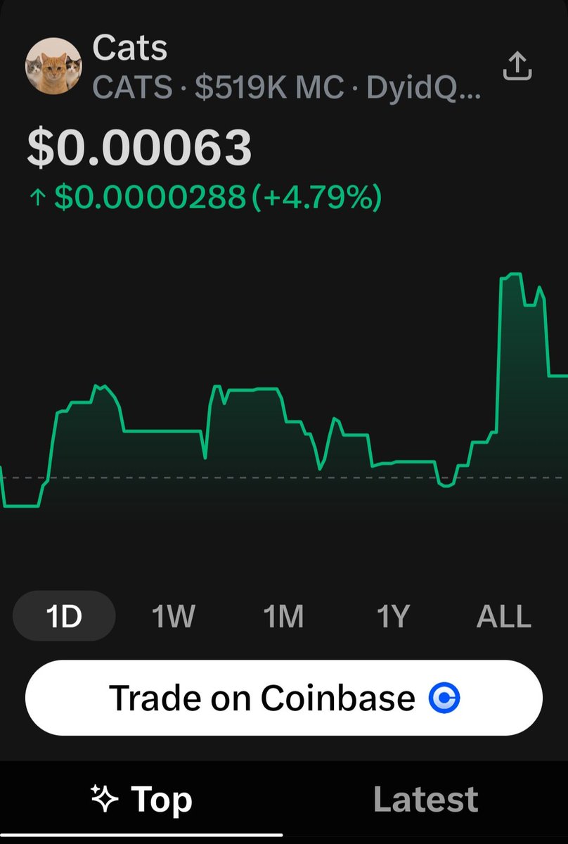 AnonHands's tweet photo. @Thomas_Plenos I see $CATS cashtag linking to coinbase 👀 https://t.co/Ws3pnV9mXL
