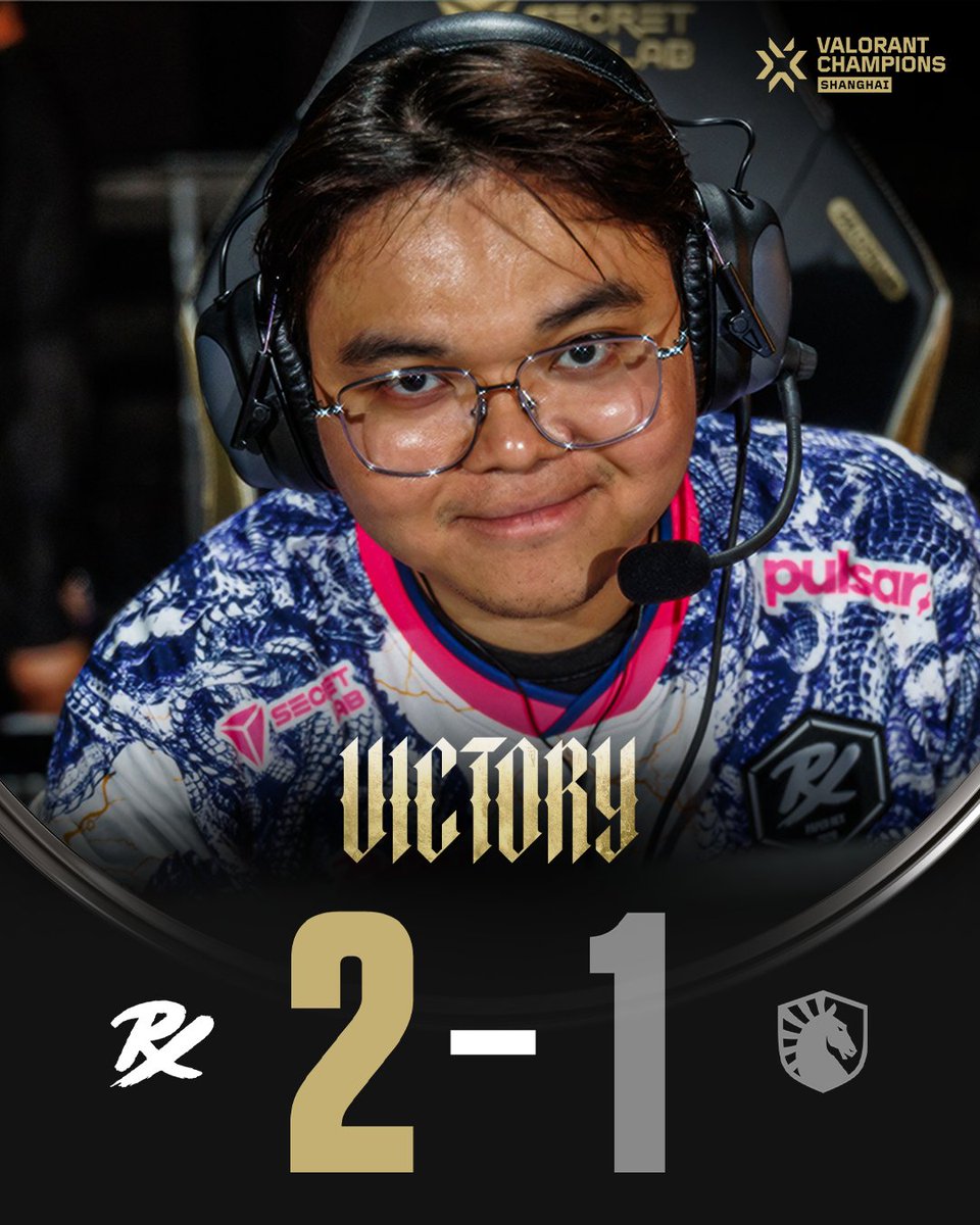 vctpacific's tweet photo. #WGAMING IN FULL FORCE 💨

Paper Rex take the first victory of #VALORANTChampions Shanghai with a 2-1 win over Team Liquid! https://t.co/6YN2Za1uXa