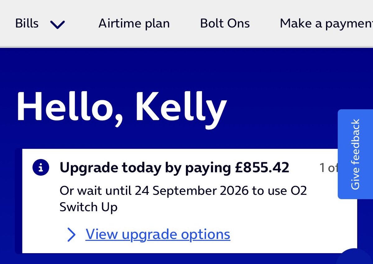 kelly_xm_'s tweet photo. @O2 my app says I can use o2 switch up from today, I have just spent 45 minutes on the phone going through the whole upgrade information even being told that my phone can be delivered tomorrow. To be told it can’t be used till 1/10! Not what your app says. Not happy https://t.co/KalO4Vc5aD