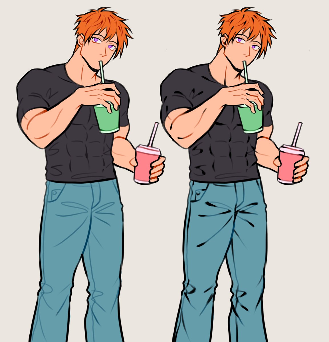 MoonceliArt's tweet photo. Without render VS with render

(I just add black lines but love the effect it gives)
#obeymebeelzebub https://t.co/KvrtMy38K7
