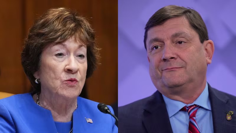 PollTracker2024's tweet photo. NYT/Siena poll | 9/15-9/22 LV

US Senate Maine 2026

🟥Susan Collins 49% (incumbent)
🟦Troy Jackson 46%

Link to poll: https://t.co/2pcQFddlBY https://t.co/VN773hOkKk