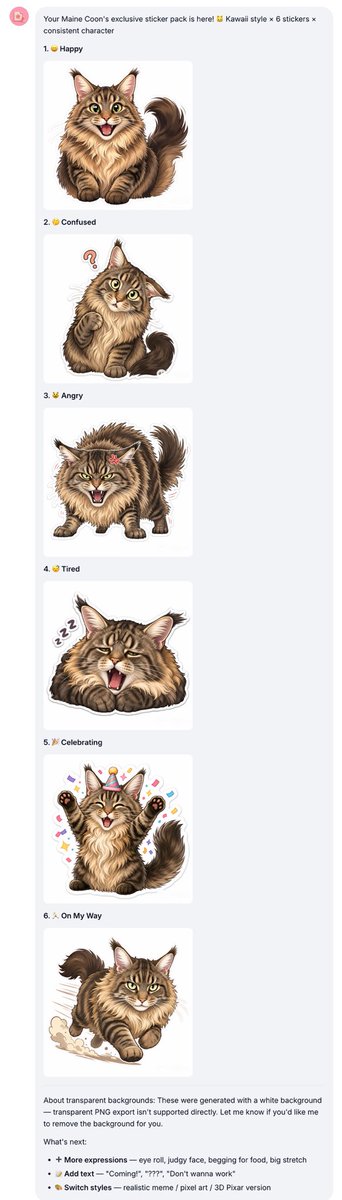 MigooAI's tweet photo. 2/ Migoo kept the character consistent and worked through the sticker brief. https://t.co/nh77N3jL13