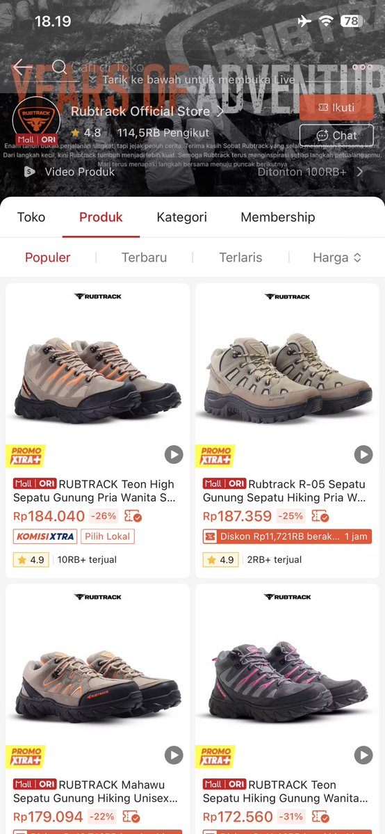 nirwana19866's tweet photo. HIKING LOVERS MERAPAT‼️
Nemu sepatu hiking yang kokoh &amp; cakep under 200 ribuan 🔥 https://t.co/e9N3czkWxA