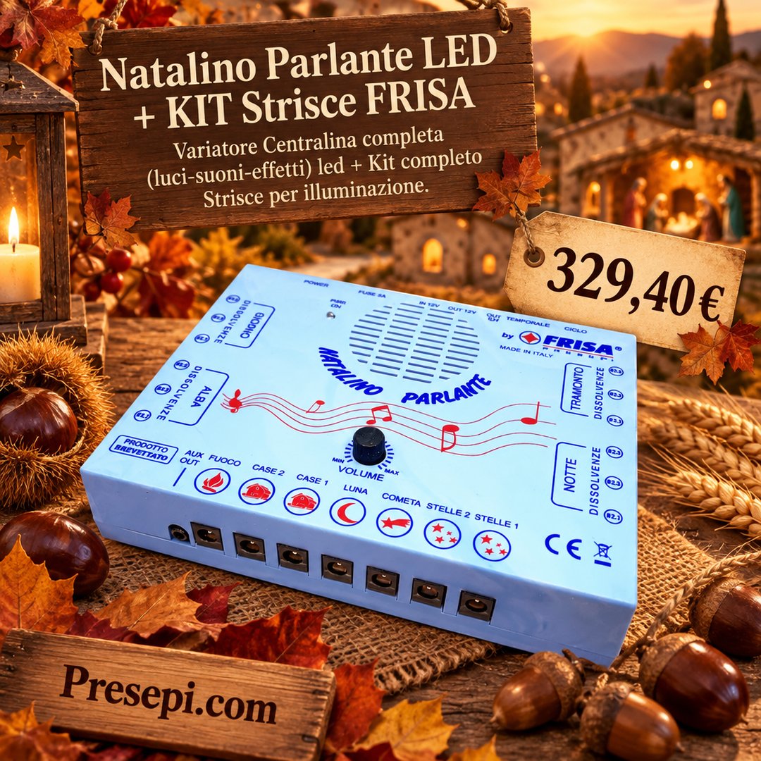 presepi_com's tweet photo. Natalino Parlante LED + KIT Strisce FRISA.
Categoria illuminazione LED per presepe — 329,40€ IVA inclusa.
👉 https://t.co/FcmIAHKqkJ
#presepe #natale #illuminazionepresepe https://t.co/iD9JWeFvp0