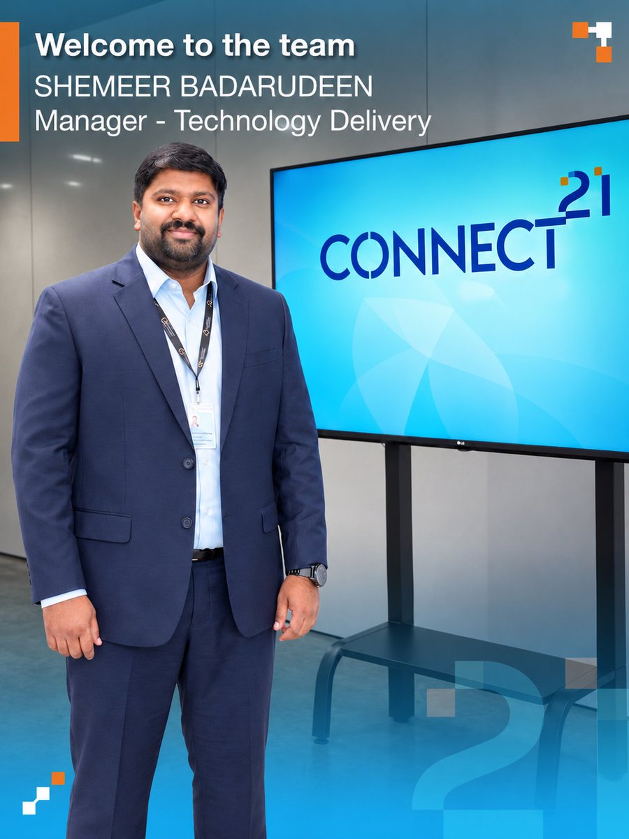 connect21_ae's tweet photo. A warm welcome to Shemeer Badarudeen, who joins Connect 21 as Manager - Technology Delivery.

Shemeer brings 14 years of experience taking security and ICT systems from design all the way to live operations. That includes delivering integrated systems for Expo 2020 Dubai, along with programs such as the Museum of the Future and Red Sea Global's luxury developments.

Great to have you with us, Shemeer.

#Connect21 #Team #Leadership