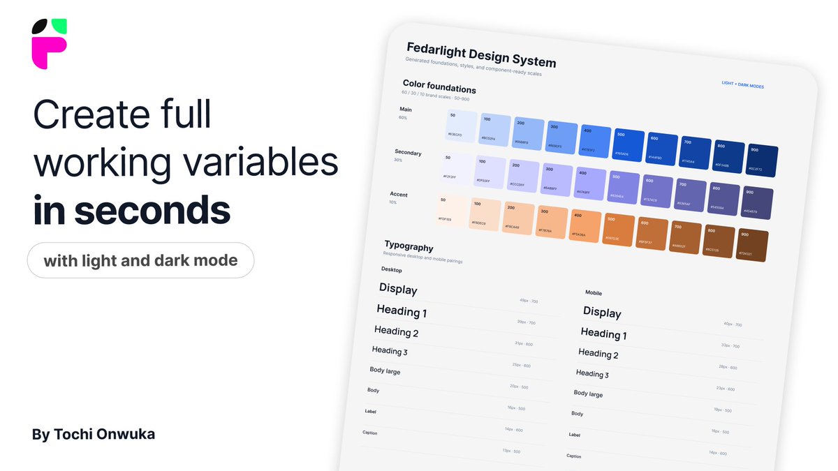 TochiDesignsUX's tweet photo. Heyy everyone! 

I made a plugin that allows you to create Figma variables and styles in literal seconds. 

Launching on the 1st of October for FREE!

No more long periods trying to rename variables or creating color styles. 

Everything is done for you INSTANTLY.

@figma I'm having issues uploading my plugin with a 2-factor auth error. Help me resolve