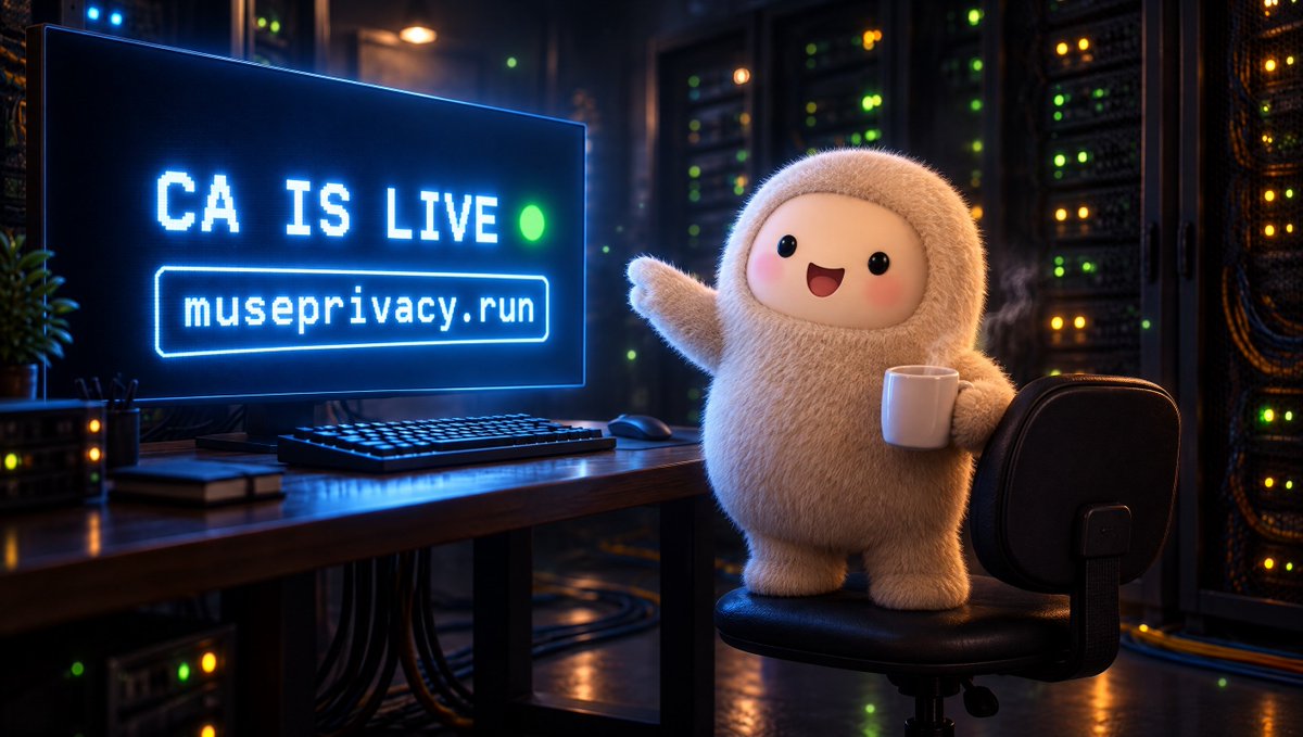 MusePrivacy's tweet photo. CA is live on the website 

Muse just pinned it to the screen. click it, it copies.

👉 https://t.co/w6a085ruqr

0x4d8cdecf2fc557a11594b9f3c9e5fe731a805c1c

always grab the CA from the site or from this account. never from DMs. stay safe 🔒 https://t.co/ssBVDwfUik