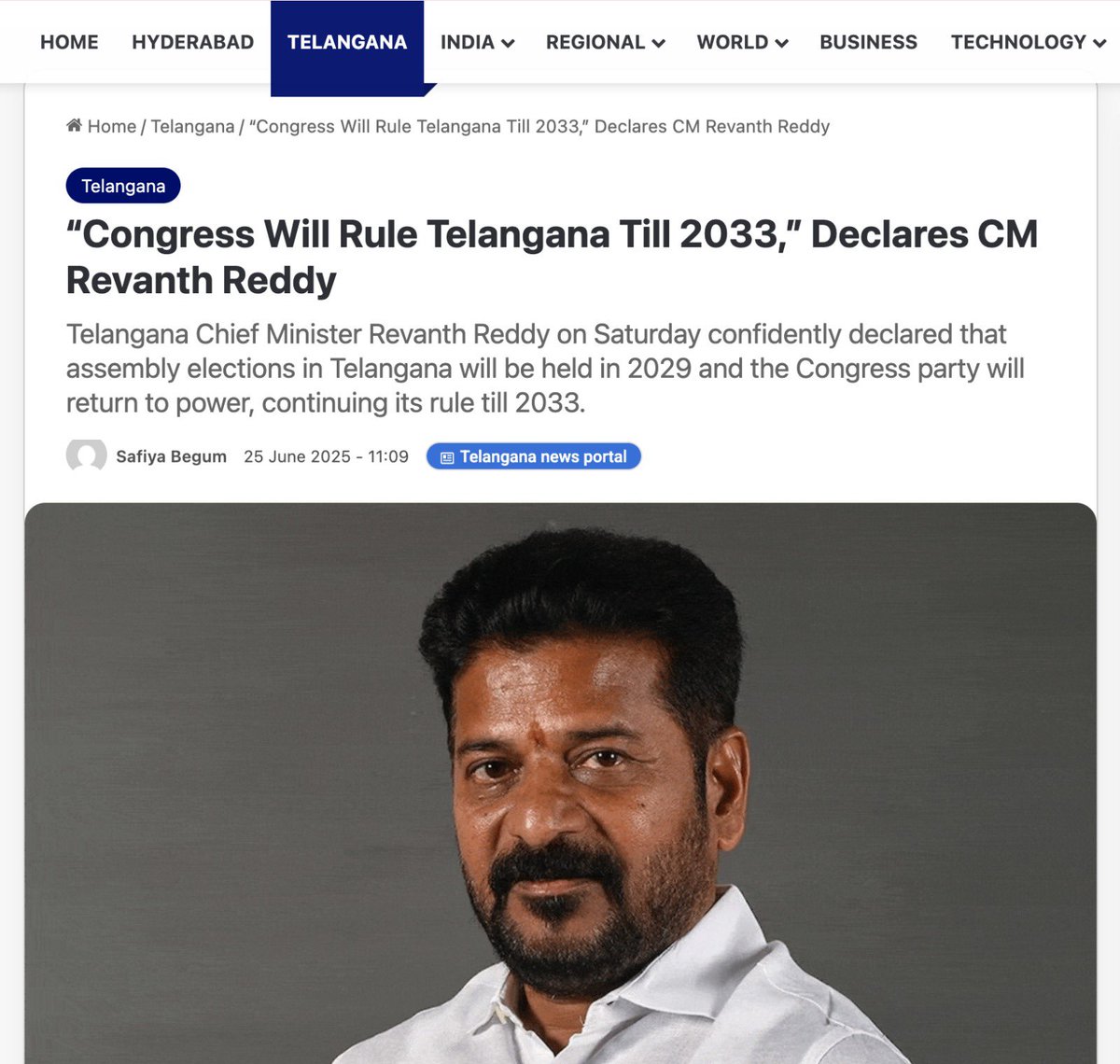 jhoothkigoonj's tweet photo. Here we go again ‼️ 

Rahul Gandhi is holding a press conference today on the Election Commission, and within the first few minutes, we spotted a claim worth fact-checking.

Lie No. 1: Rahul Gandhi is questioning Amit Shah’s statement that the BJP would rule for decades, arguing that no one could make such a statement unless they knew elections were rigged.

But political leaders routinely make such predictions as political rhetoric.

Telangana CM Revanth Reddy has said Congress will rule Telangana for 10 years, while Minister Komatireddy Venkat Reddy went a step further and said Congress would remain in power for 20 years. 

Have they also made a deal with the Election Commission to fix elections in Telangana alone?

Or are these simply political statements expressing confidence about future electoral victories?

And the Indira Gandhi comparison doesn’t prove the claim either. She lost the 1977 election after the Emergency, with the Janata alliance winning 298 of 542 Lok Sabha seats. (The Indian Express⁠)

On the economy, the 1970s saw India’s average growth rate fall to 2.9%, alongside severe economic volatility and the oil shock. (DEA⁠)

Fact-check: Political predictions are not evidence of election-rigging.