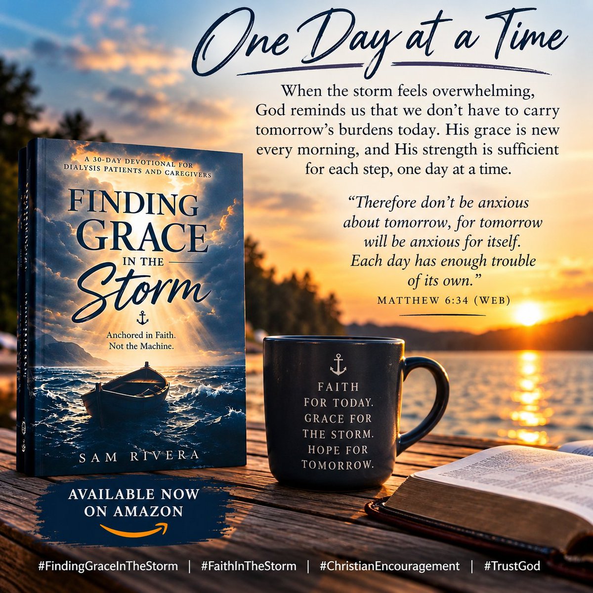 GraceStormFaith's tweet photo. You don't have to figure out tomorrow today.
God gives us grace for today—and He'll meet us there. 🙏

“Each day has enough trouble of its own.” — Matthew 6:34

Take the next step. Trust the Guide. ⚓️
#FindingGraceInTheStorm #FaithInTheStorm #TrustGod #ChristianEncouragement https://t.co/HBFixCH44W