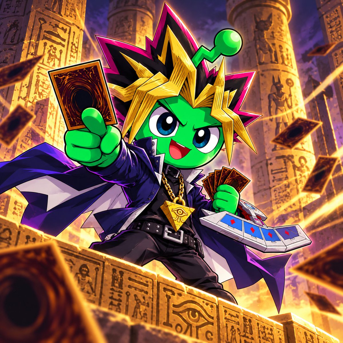 PIP_PUMPFUN's tweet photo. IT’S TIME TO D-D-D-DUEL! 🃏

$PIP has activated the Millennium Puzzle and entered the Shadow Realm!

One card. One destiny. One legendary mascot. 

You’ve activated my trap card! 🔥

#PIP #YuGiOh #PumpFun #Solana #memecoin https://t.co/1Q3tjGqNn5