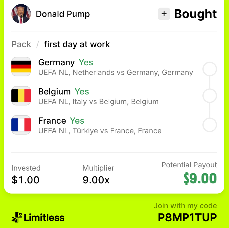trylimitless's tweet photo. ‼️ SHARE YOUR PACK AND WIN $100!

• Buy or create a Pack on Limitless
• Reply to this post with a screenshot or link to your Pack

We'll pick one of you and randomly send $100 to your wallet

ENDS TOMORROW AT 2:00 PM UTC

Go go go: https://t.co/A10yTOD1Dy https://t.co/C5J6xXAHVO