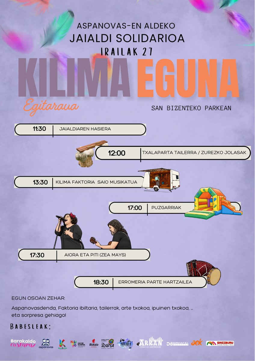 barakaldo_eus's tweet photo. #KilimaEguna bueltan da!!!
Datorren igandean #SanBizente-ko parkean (#KirolHiria), hitzordu garrantzitsua dugu:
👉 #KilimaEguna (@aspanovas-en aldeko jaialdi solidarioa)
📅 Irailak 27, igandea
⏰ 11:30 - 20:00
📌 San Bizenteko parkean (Kirol hiria)
Ez galdu aukera! https://t.co/7sOj4d1Fbg