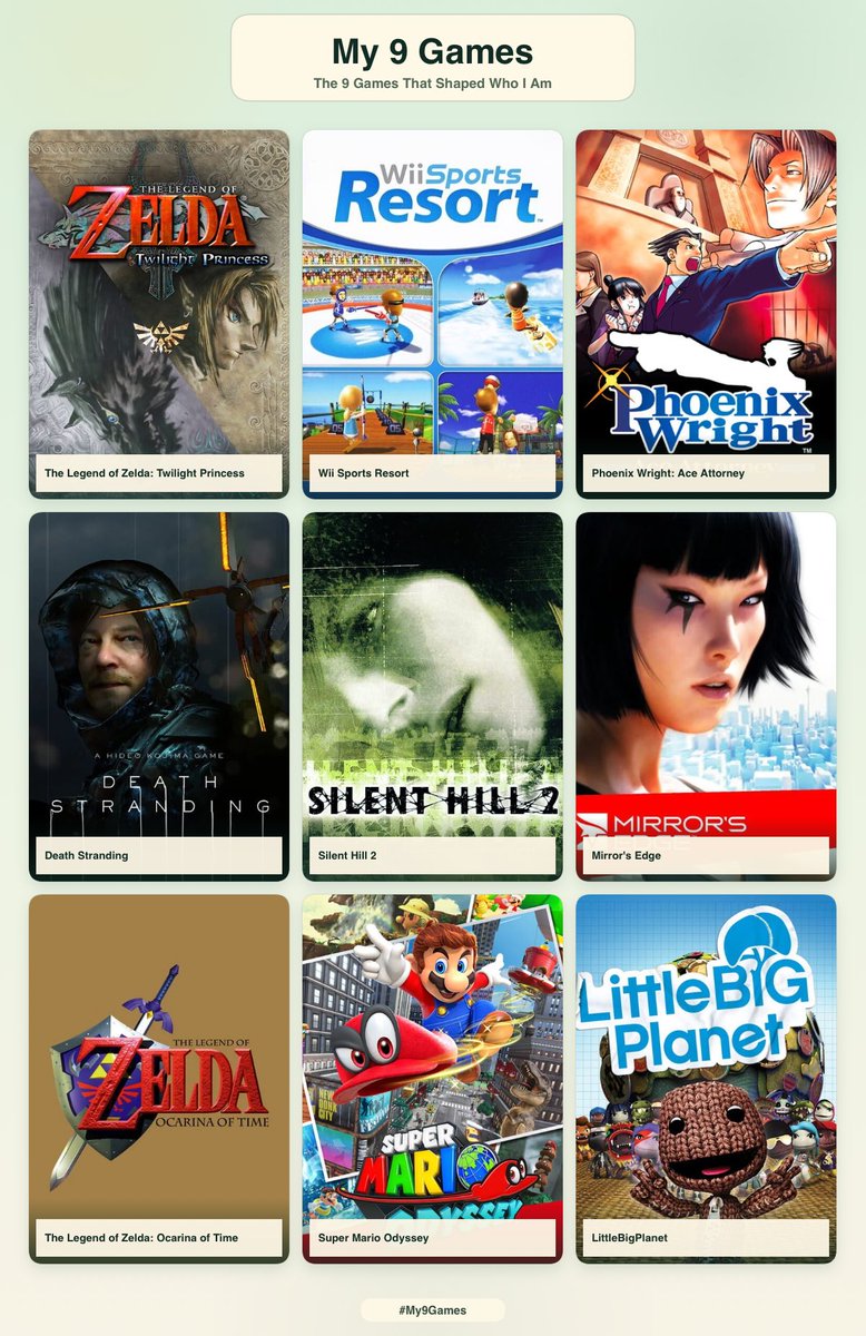 zeldawook's tweet photo. redid this, 9 games that define me (talk to me about any of these and I will start infodumping I swear) https://t.co/AHgXnjZL3k