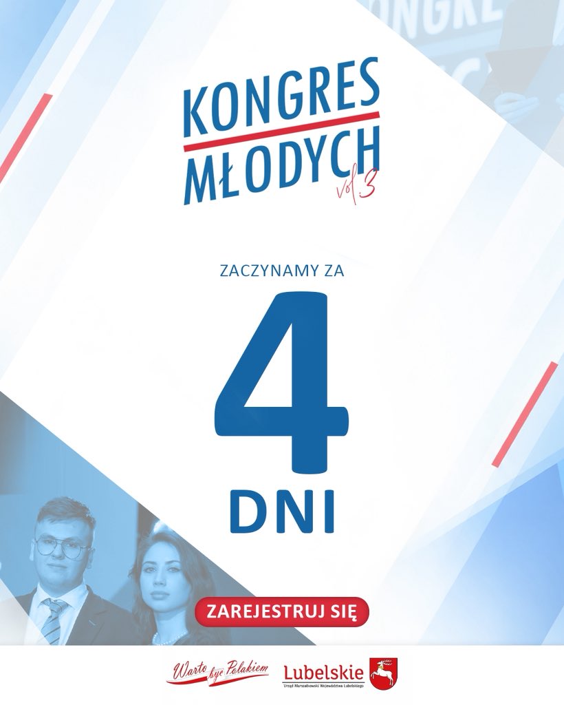 nowaPLorg's tweet photo. 🔥 Do Kongresu Młodych w Chełmie pozostały już tylko 4 dni!

Jeszcze tylko 4 dni! 🔥
Odliczacie razem z nami? 👇 https://t.co/FKvioTP21i