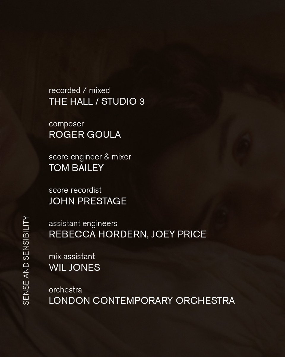 AIRstudios's tweet photo. Being agreeable never did a woman any good.

Directed by Georgia Oakley and written by Diana Reid, ‘Sense and Sensibility’ is a fresh take on Jane Austen’s 1811 masterpiece. 💖

Tom Bailey recorded @RogerGoula’s score in The Hall and mixed it in S3.

#AIRstudios #AIRmanagement https://t.co/U2GXtnxleF