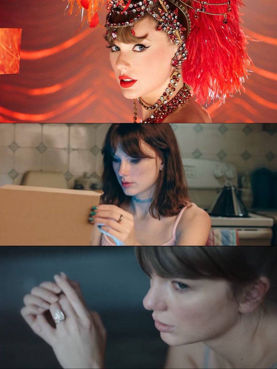 solonghenry's tweet photo. “Ah mas a Taylor não inova, ela é básica e as músicas/clipes são todas iguais”

A Taylor Swift literalmente em 3 clipes da MESMA ERA e que são distintos um do outro. https://t.co/fOHwcoKKd1