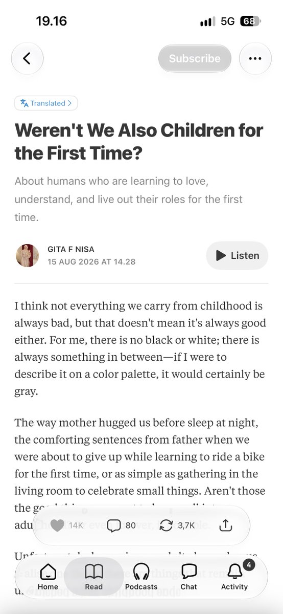 cabtto's tweet photo. another rekomendasi bacaan di substack lately yang aku suka! especially the second one from Kehinde about: Do it or Do not, You Will Regret Both.

ada kalimat yang paling aku suka and it took myself a minute. . 
“Whatever risk you want to take or whatever goal you have set in mind, do it. Fake the confidence and the bravery if you have to, and live life. I know it is scary. 
You may be disappointed. You may be rejected.
But you must remember that whatever the choice may be, we’ll only ever know the outcome of the one we take. And none will ever resolve the uncertainty of life.”

bacaan kalian akhir-akhir ini apaa? sharing yuu 🥺