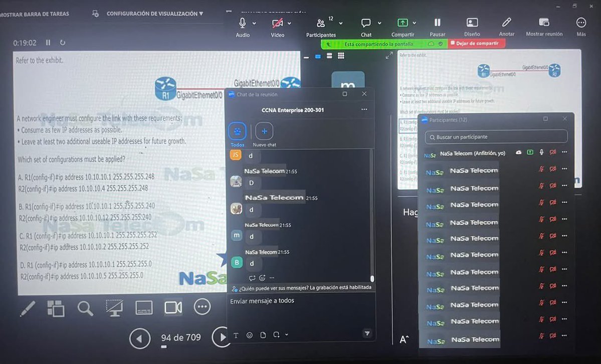NaSa_Telecom's tweet photo. 19/09/2026.  Inicio de nuestro último curso de preparación al CCNA.  Deseándoles todos los éxitos a nuestros ingenieros.  La certificación será vuestra recompensa.  Somos #NaSaTelecom #Capacitaciones #Certificaciones #RedesDeDatos #Networking #Cisco #CCNA #Enterprise https://t.co/JsS2UU4edD