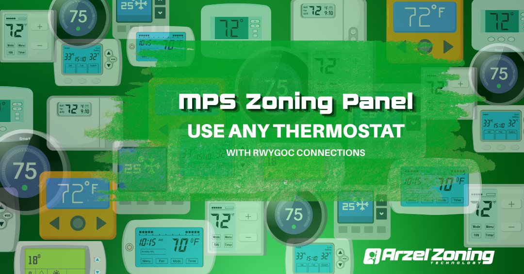 Arzel_Zoning's tweet photo. The MPS Zoning Panel uses RWYGOC connections, so you can use virtually any thermostat with the system.
MPS gives you the freedom to choose the thermostat you prefer.
Find out more: https://t.co/fvRetYiHnf
#HVACZoning #Thermostats #ArzelZoning #MPSZoningPanel https://t.co/RD6aY3yl5r