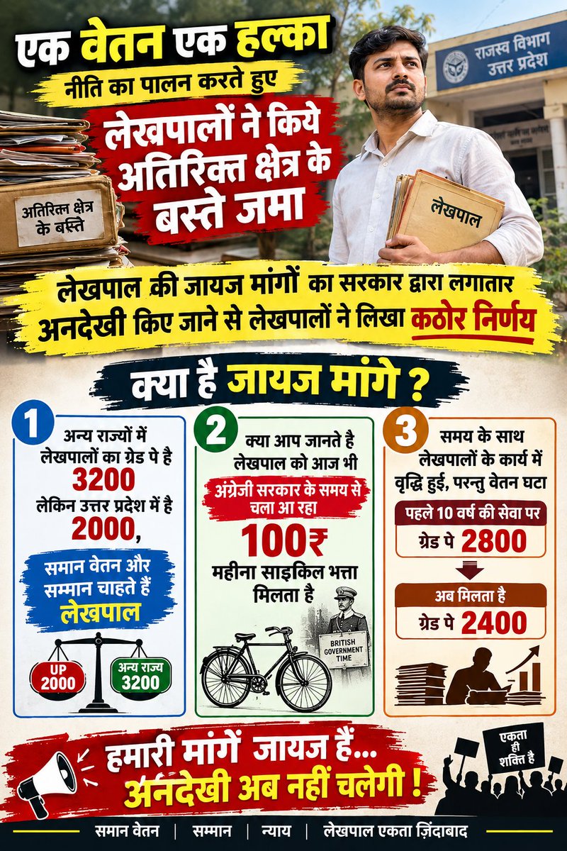 ivipinsharmabsr's tweet photo. #लेखपाल_की_जायज_मांगे @CMOfficeUP @ChiefSecyUP @myogiadityanath  @myogioffice https://t.co/pqYbIdeBea