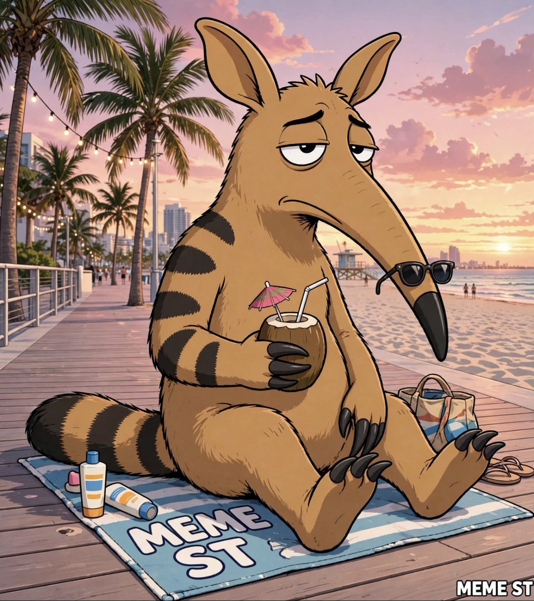 MemeStreetKidz's tweet photo. Snoot is loving the attention he says thanks !🌴☀️

#Snoot #MemeSt #MemeCoin #Solana #MemeLife #ChillVibes #MiamiVibes #Sunset #BeachLife #Anteater #ViralMeme #Relatable #Overthinker #Doomer #Based #Wojak #MemeCulture #CryptoMeme #MemeCommunity #FunnyMeme #Coconut #SummerVibes #Florida #Boardwalk #Deadpan #Cope
