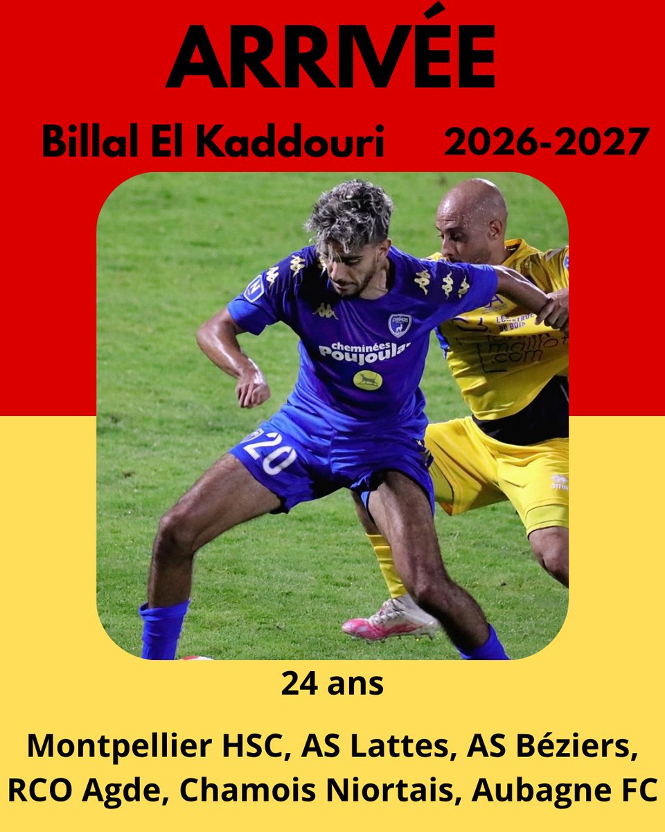 qrm_info's tweet photo. 𝗕𝗜𝗟𝗟𝗔𝗟 𝗘𝗟 𝗞𝗔𝗗𝗗𝗢𝗨𝗥𝗜 𝗥𝗘𝗝𝗢𝗜𝗡𝗧 𝗤𝗥𝗠 ! 💛❤️

~

Passé sous la houlette de Gabriel Santos à Aubagne, le Franco-Marocain de 24 ans le retrouve à QRM tandis qu'il n'avait pas encore de contrat pour cette saison 2026-2027. 🔥 https://t.co/4L4H7Tdth1