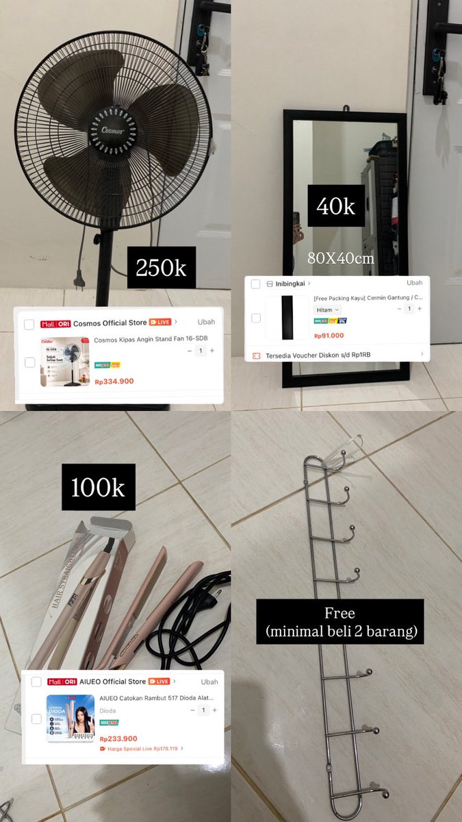 hayowooo's tweet photo. @unicefess Hai kakak kakak, aku pl beberapa barang aku yang udah ga kepake, rata rata pemakaian blm  ada satu tahun dan kondisi barang masih bagus bgt, boleh juga nego tipis tipis ya🤩🙌🏻 https://t.co/3sq7dx7CPC