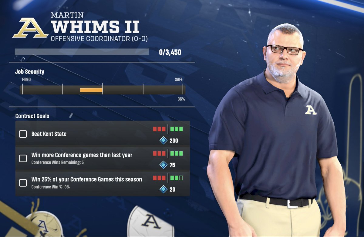 max_olson's tweet photo. Extremely good bit by @EASPORTSCollege that you can now start a Dynasty coaching career with Akron OC Marty Whims https://t.co/QozhUFDFFT