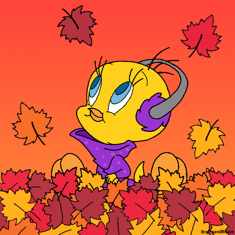 RissieSmurf's tweet photo. Happy first day of autumn Tweety Bird. 
For @lerdalparker23 
#looneytunes #Tweetybird #firstdayofautumn #earmuffs #autumnvibes #autumnleaves #autumn2026 ㅤㅤㅤ https://t.co/KblViQUYFS