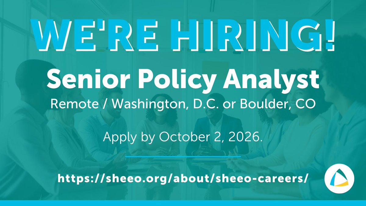 SHEEOed's tweet photo. 📣Spread the news  - SHEEO is hiring! We’re looking for someone who can help lead projects and provide technical assistance to states on key higher education policy priorities. 🔎 Learn more: https://t.co/KxGnVtJn6I https://t.co/LgwXMSCy2f