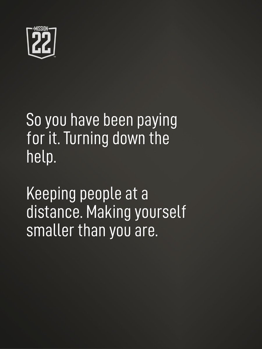Mission22's tweet photo. Nobody talks about this one out loud.
You can talk about the sleep, the anger, the jumpiness. You cannot talk about the part where you are not sure you were supposed to make it back.
You did not take anyone's place.
Crisis Line: 988, Press 1.
#Mission22 #SurvivorsGuilt https://t.co/pIKwO8My8q