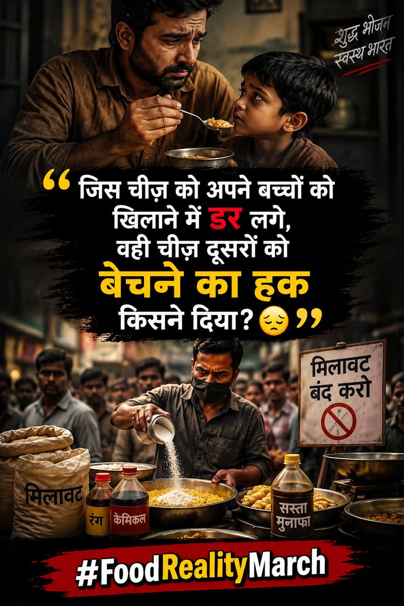jayantmoond's tweet photo. माननीय कानून मंत्री @arjunrammeghwal जी से अपील — मिलावट के खिलाफ सख्त कानून बनाइए
बीकानेर से दिल्ली तक 700+ किमी की #FoodRealityMarch में हमने देशवासियों की एक गंभीर चिंता को आवाज दी है—मिलावट से जनता के स्वास्थ्य की सुरक्षा कैसे हो?
हमारी 12 सूत्रीय मांगों में सबसे प्रमुख मांग है कि जानबूझकर खाद्य पदार्थों में गंभीर मिलावट करने वालों के लिए कठोर और प्रभावी दंड का प्रावधान हो।
माननीय कानून मंत्री जी, खाद्य मिलावट से जुड़े कानूनों की समीक्षा कर उन्हें अधिक प्रभावी बनाने की दिशा में पहल कीजिए, ताकि कानून का उद्देश्य केवल सजा देना नहीं, बल्कि मिलावट पर प्रभावी रोक और जनता का विश्वास सुनिश्चित करना हो।
700+ किमी हम चले हैं, अब कानून में बदलाव के लिए आपकी पहल की उम्मीद है।
#FoodRealityMarch @jayantmoond