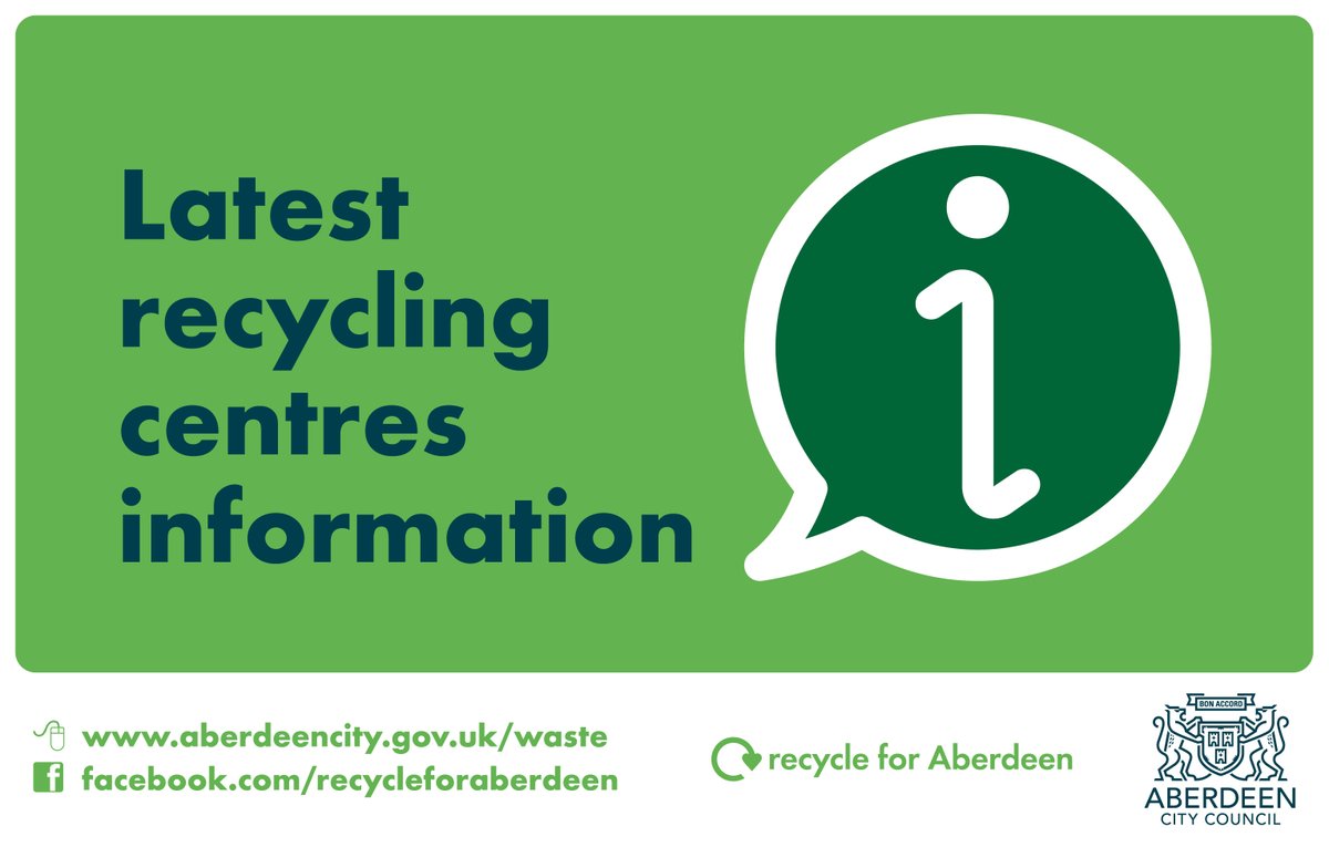 AberdeenCC's tweet photo. Due to unforeseen circumstances Hazlehead recycling centre is currently closed until further notice. Our other recycling centres are open as usual if you need to visit. An update will be provided on Hazlehead reopening as soon as possible. We apologise for the inconvenience. https://t.co/Cq2YEQwT7S