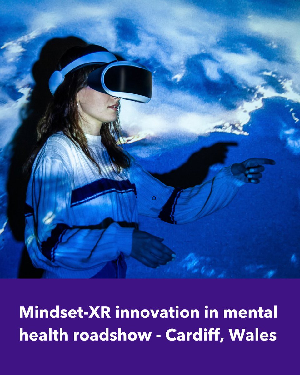 HINSouthLondon's tweet photo. ๐ฃ Cardiff Bay, 8 October 2026
Join us for the Mindset-XR Innovation in Mental Health Roadshow Wales and discover how #extendedreality is already being used to improve mental health and wellbeing.
Hear real-world examples and try innovations.
Register: https://t.co/JXHgQFjTBZ https://t.co/NppR3wHdqG