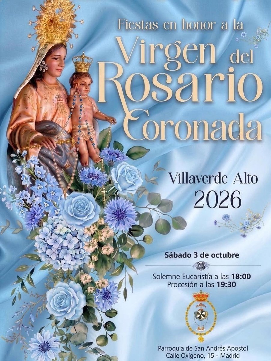GenteVillaverde's tweet photo. Fiestas en Honor a la Virgen del Rosario Coronada 2026.

#VirgenRosario #ᴘᴀʀᴀᴛɪ #fyp #Villaverde https://t.co/vTJyDCIh1e