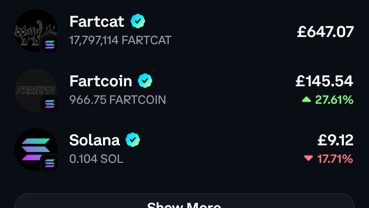 RTR_Forex's tweet photo. @eth_exy That's no longer the case, I bought £600 of Fartcat (Stonk version) over the last 11 days.
And already received £114 Fartcoin dividends. 

I will never buy a coin that doesn't generously payout. https://t.co/w01gYbyhLW