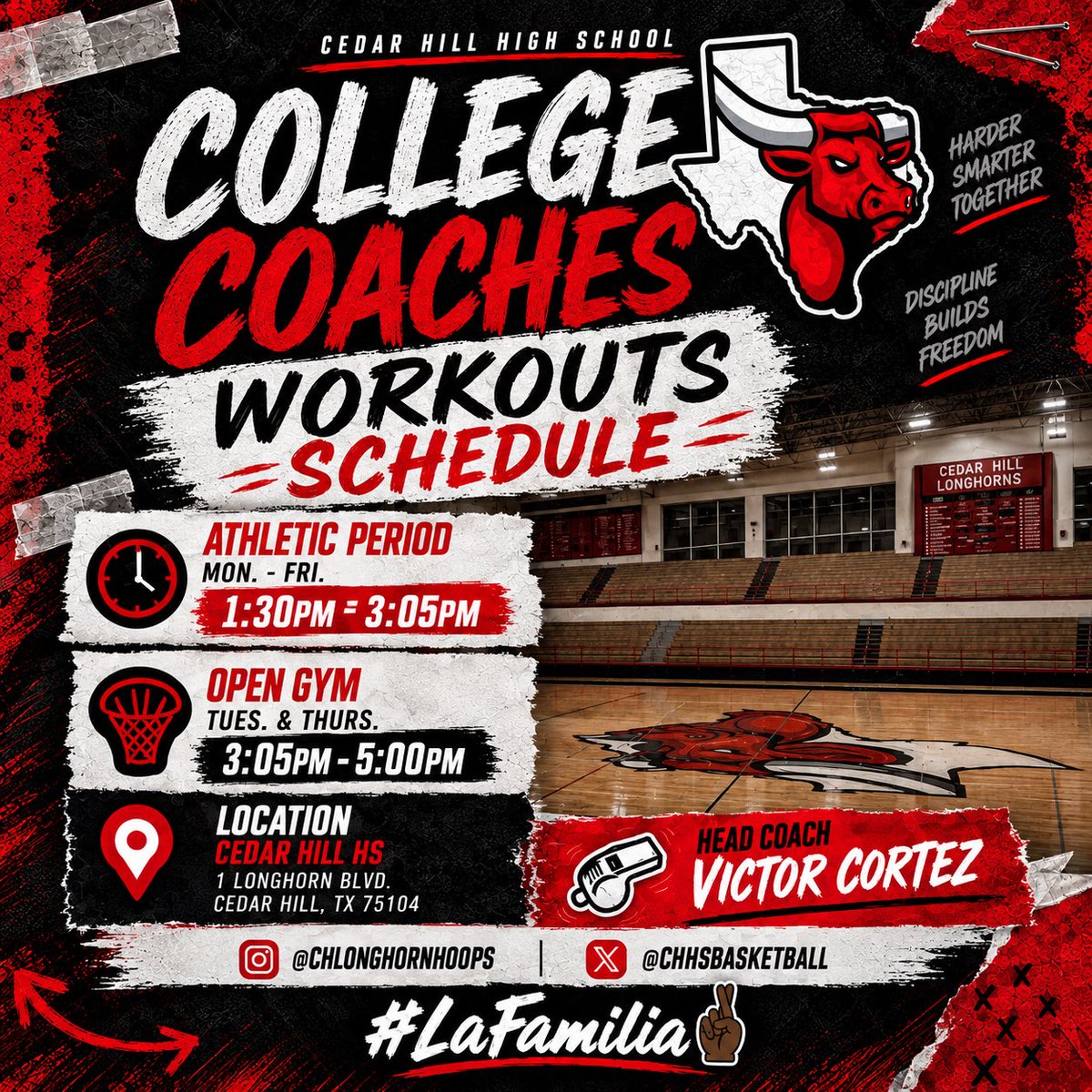 chhsbbasketball's tweet photo. College coaches are welcome to stop by and see the work happening on The Hill! #LaFamilia🤞🏾#Hillside #TTHL https://t.co/SvzxChnizz