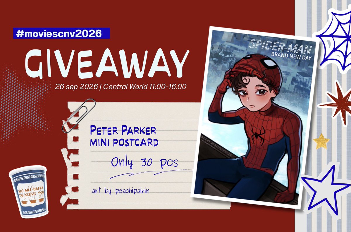 oopairindesu143's tweet photo. rt appreciated 💗
#moviescnv2026 | Spiderman brand new day ‘s giveaway

เป็นงานมินิโปสการ์ด(?)เจ้าพีทนั่งเหงาค่า 🥺 ทำมาสามสิบใบถ้วน ไว้มารับนุ้งพีทกันได้นะคับ วันงานจาแจ้งพิกัดอีกที ><

//เอามาลงแทนแอควาดค่ะ ผ้มติดเงาแรงมาก😭 https://t.co/99sltkgOkv