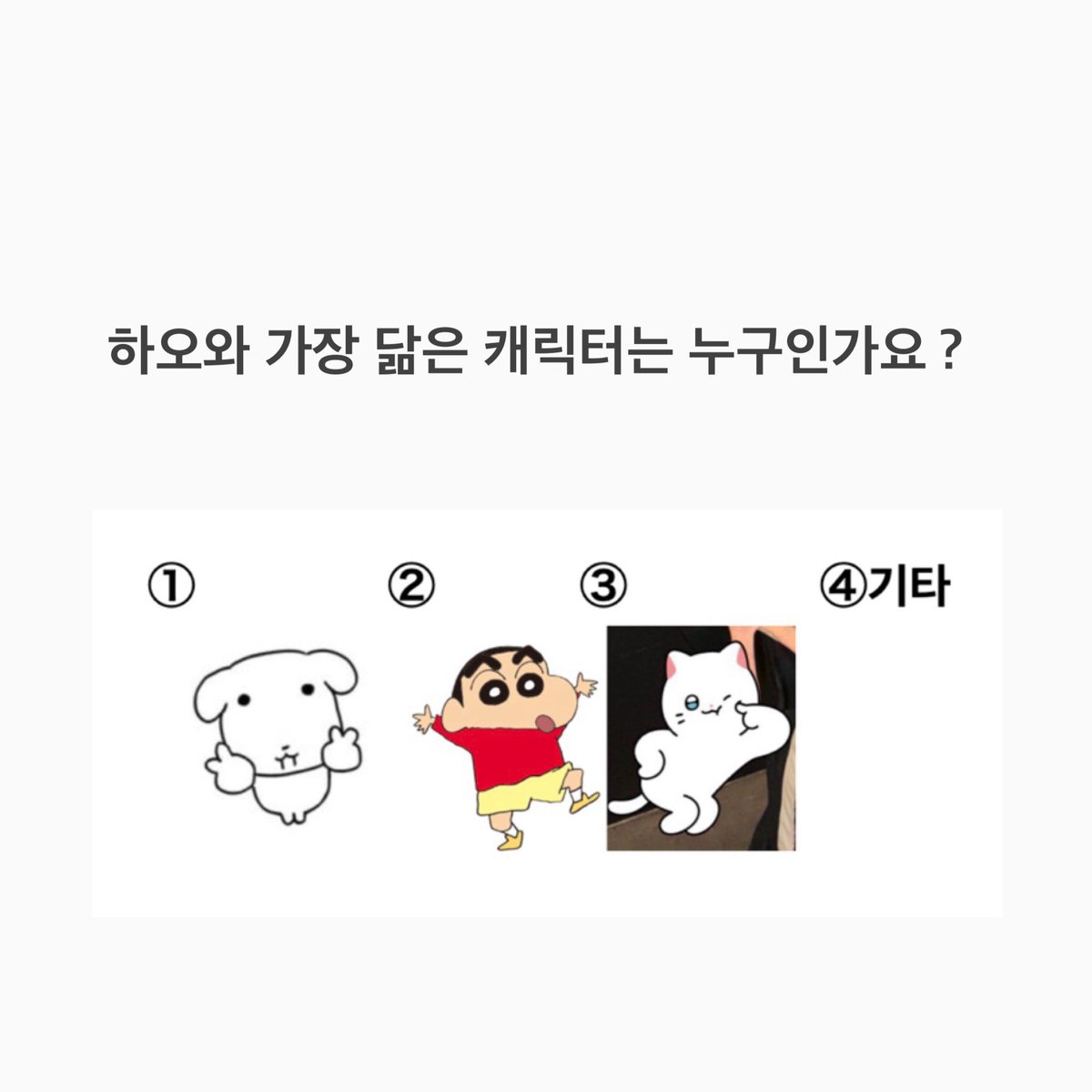 yongseo_hao's tweet photo. Qハオちゃんに一番似ているキャラは？
A ①ガナディ:理由 かわいいけどなんかむかつくから https://t.co/fCQmBjPKhn