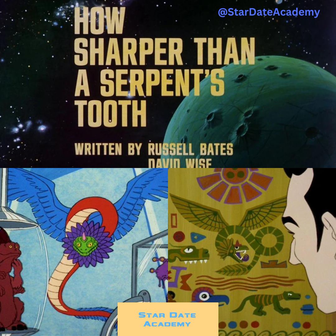 StarDateAcademy's tweet photo. On This Stardate: 
1974- How Sharper Than a Serpent's Tooth TOS 2E5 #StarTrekTAS 
1987- The Naked Now TNG S1E3 
1992- Man of the People TNG S6E3 #StarTrekTNG https://t.co/th5MsplthP