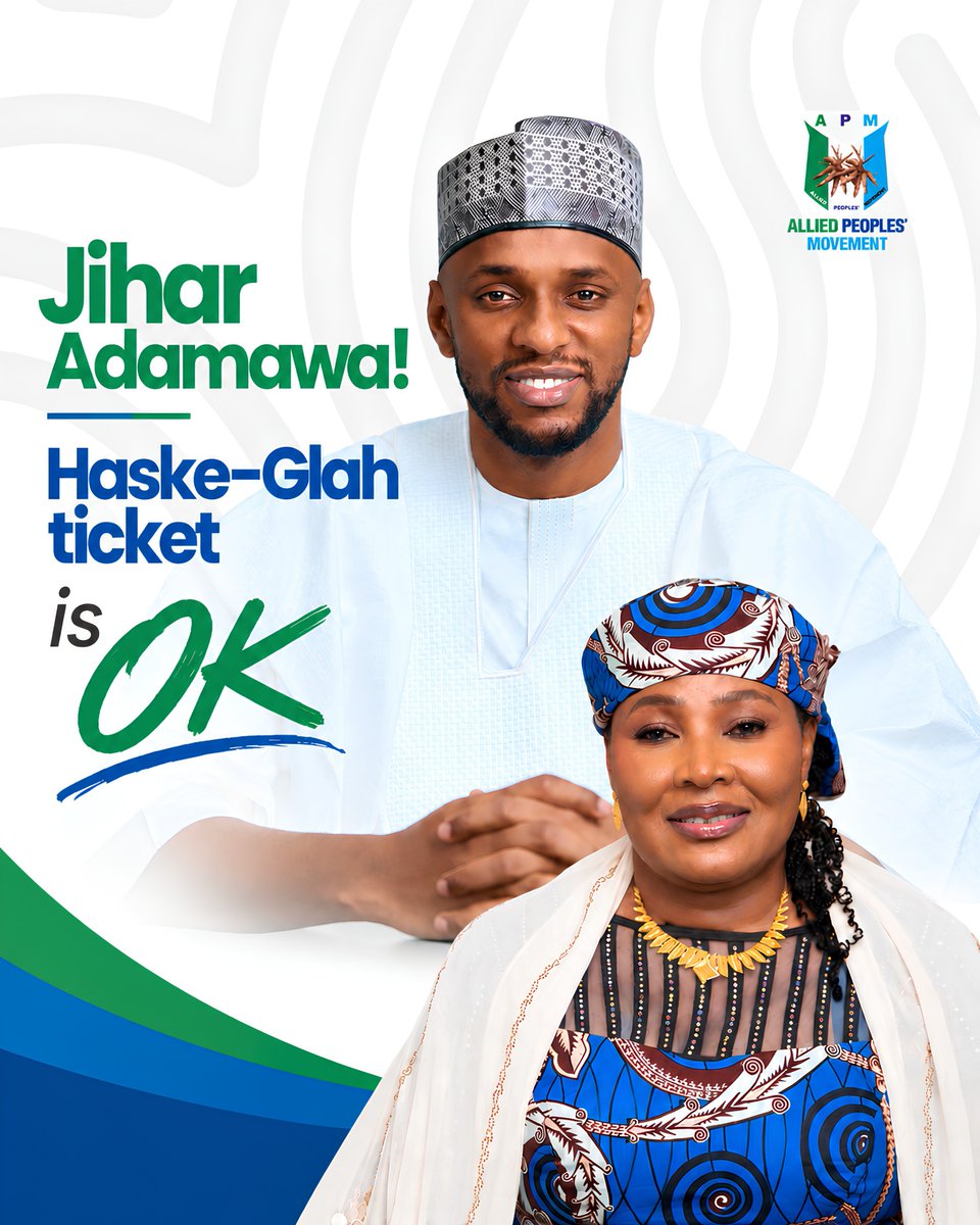 OfficialABHaske's tweet photo. Two distinct experiences. One shared purpose. One vision for a stronger, more prosperous and inclusive Adamawa.

The Haske–Glah ticket represents our commitment to bringing competence, character and purposeful leadership together in service of our people.

Adamawa First.

#HaskeIsOk #AdamawaFirst #TheJourneyContinues