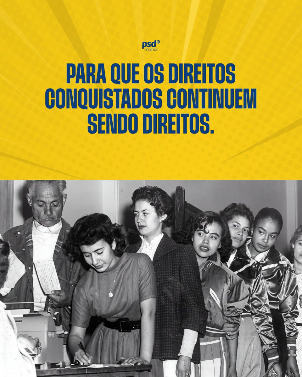 PSDMulher55's tweet photo. A democracia não se fortalece sozinha. Cada geração tem o papel de preservar direitos, ampliar a participação e continuar construindo uma sociedade em que diferentes vozes possam fazer parte das decisões.
💛 Compartilhe!
#PSDMulher #DiaDaDemocracia #Democracia #Participação https://t.co/L70knEuT42