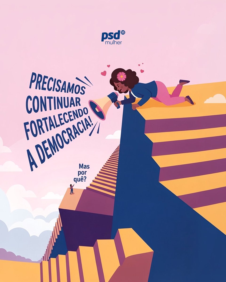 PSDMulher55's tweet photo. A democracia não se fortalece sozinha. Cada geração tem o papel de preservar direitos, ampliar a participação e continuar construindo uma sociedade em que diferentes vozes possam fazer parte das decisões.
💛 Compartilhe!
#PSDMulher #DiaDaDemocracia #Democracia #Participação https://t.co/L70knEuT42