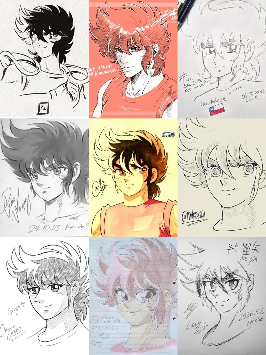 diegomaryo's tweet photo. Oi, amigos. Depois das notícias sobre o lamentável ocorrido com Masami Kurumada, o criador dos Cavaleiros do Zodíaco, fanartistas pelo mundo estão compartilhando suas artes baseadas no clássico shikishi do mestre como homenagem e apoio. Participe: #WeStandWithKurumada https://t.co/Q23CzJSvpe