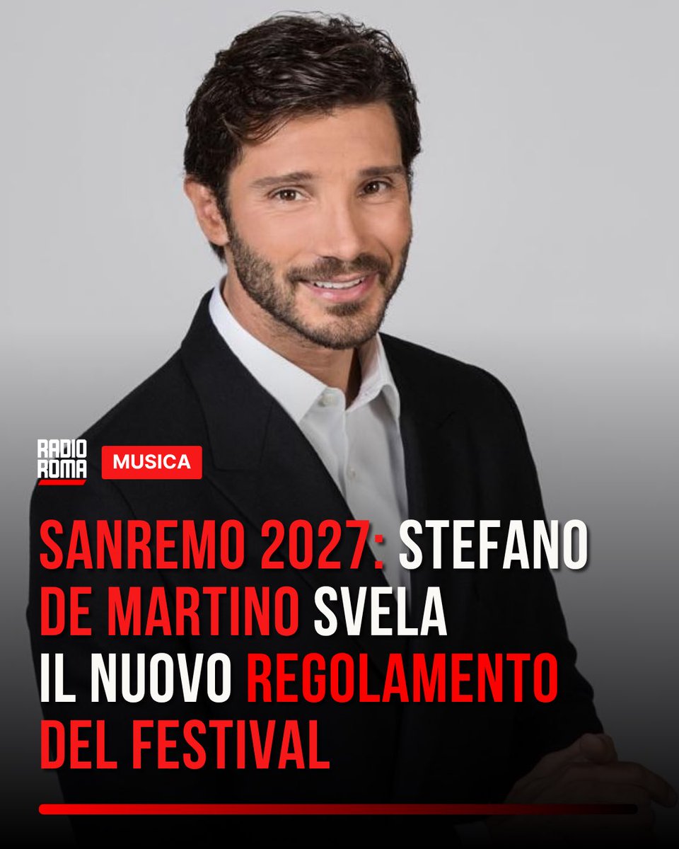 radioromanews's tweet photo. Sanremo 2027: Stefano De Martino svela le novitร del regolamento ๐ค๐ถ
๐ Siete pronti per il Sanremo firmato De Martino? Lasciate una reazione o un commento!
#radioroma #sanremo2027 #stefanodemartino #festivaldisanremo #musicaitaliana https://t.co/nk9C06l6QW