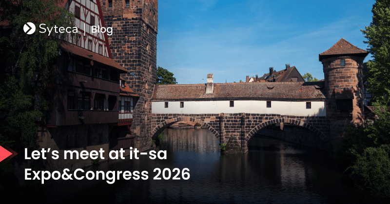 SytecaPlatform's tweet photo. 🎉Meet Syteca at it-sa Expo&Congress 2026 and discover how our inside security platform helps organizations secure privileged access, detect identity threats, reduce endpoint exposure, and gain continuous visibility across critical systems.
 
📍 Nuremberg, Germany | NürnbergMesse GmbH | Stand 6-329, Hall 6
📅 October 27–29, 2026
 
Join us to see how Syteca can strengthen your security from the inside.

👉 Syteca Joins it-sa Expo&Congress 2026 | Syteca (https://t.co/naoVK6taEt)

#PAM #ITDR #cybersecurity #cisonews #itsa #itsa2026 #identitythreat #identitymanagement #IAM