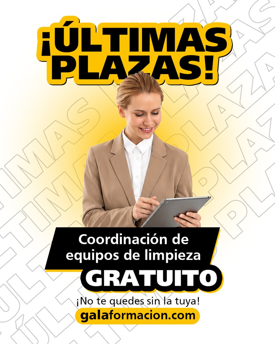 galaformacion's tweet photo. 🚨 ÚLTIMAS PLAZAS de nuestros cursos GRATUITOS de limpieza:
🧼 Coordinación equipos de limpieza
🏥 Limpieza y desinfección hospitalaria

Formación 100% OFICIAL
Si trabajas en limpieza y quieres mejorar tu perfil, solicita tu plaza en https://t.co/ef4f0xOmDw
#LimpiezaHospitalaria https://t.co/ulVxGtEpwx