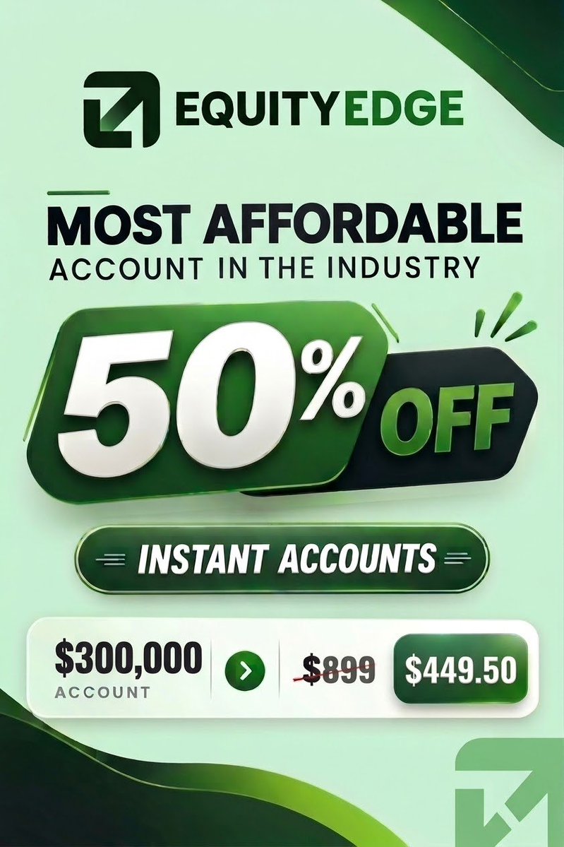 Fx_Picasso's tweet photo. If Trading Evaluations accounts is hard for you, You should be Trading an "Instant account".

No Evaluation, just Trade and Withdraw!

For as low as $12 you can start with a $2500 account and scale up to $300K in funding!!!

Use Code: MRJ50 for 50% Discount. Link in my Bio 🔗 https://t.co/tLzH9AKJ8U